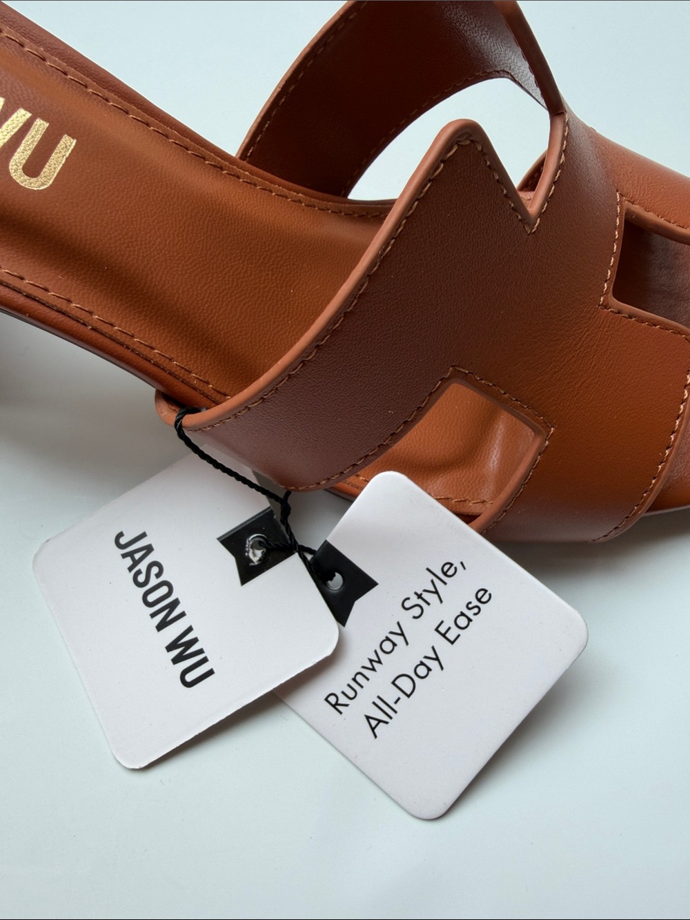 Jason Wu Tan Brown Leather Slide Mules - Picture 12 of 15